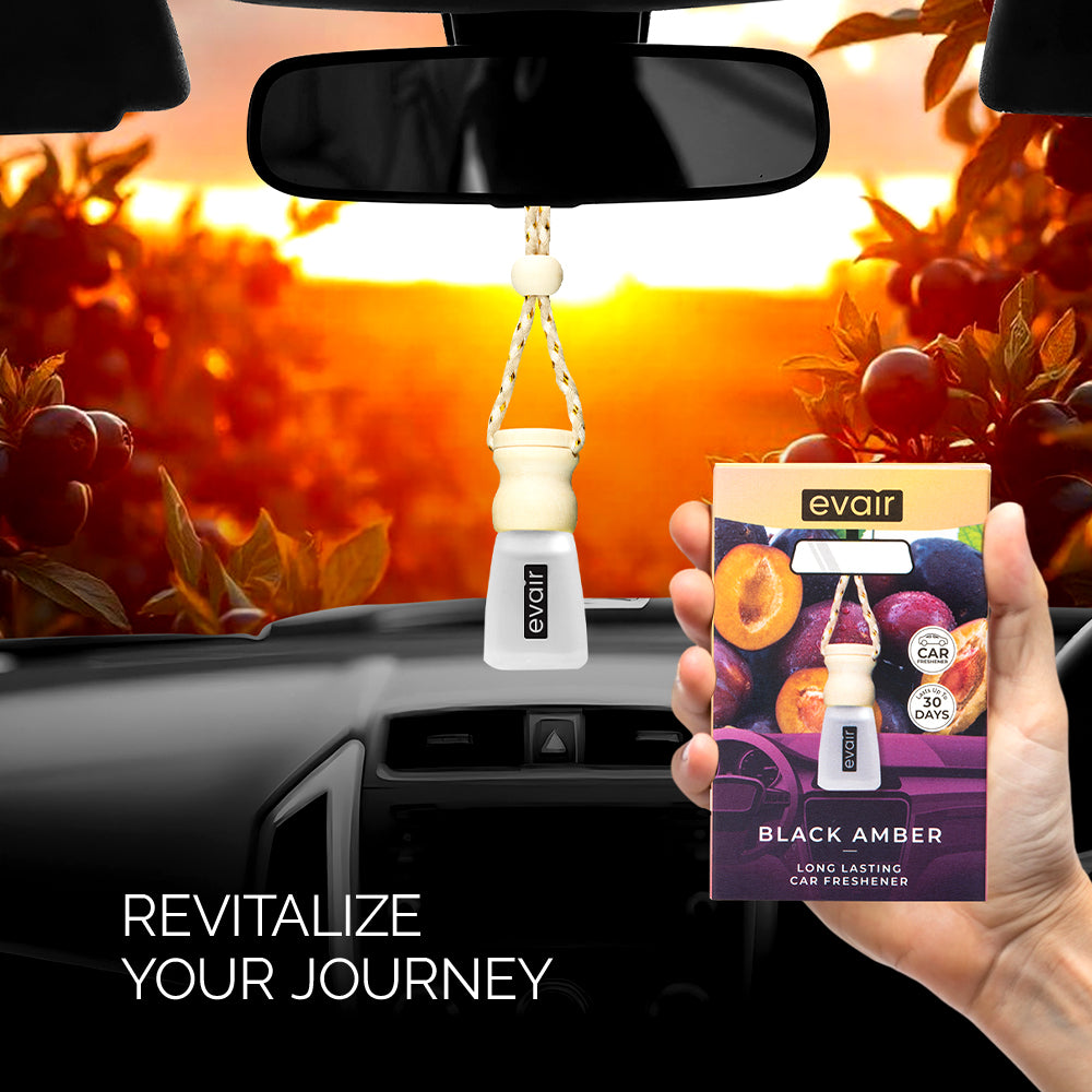 EVAIR Hanging Car Air Freshener | made with 100% Essential Oils| Premium Collection
