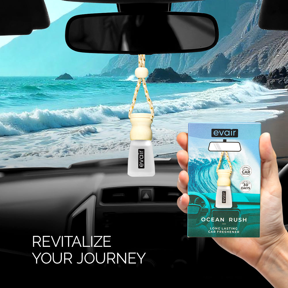 EVAIR Hanging Car Air Freshener | made with 100% Essential Oils| Premium Collection