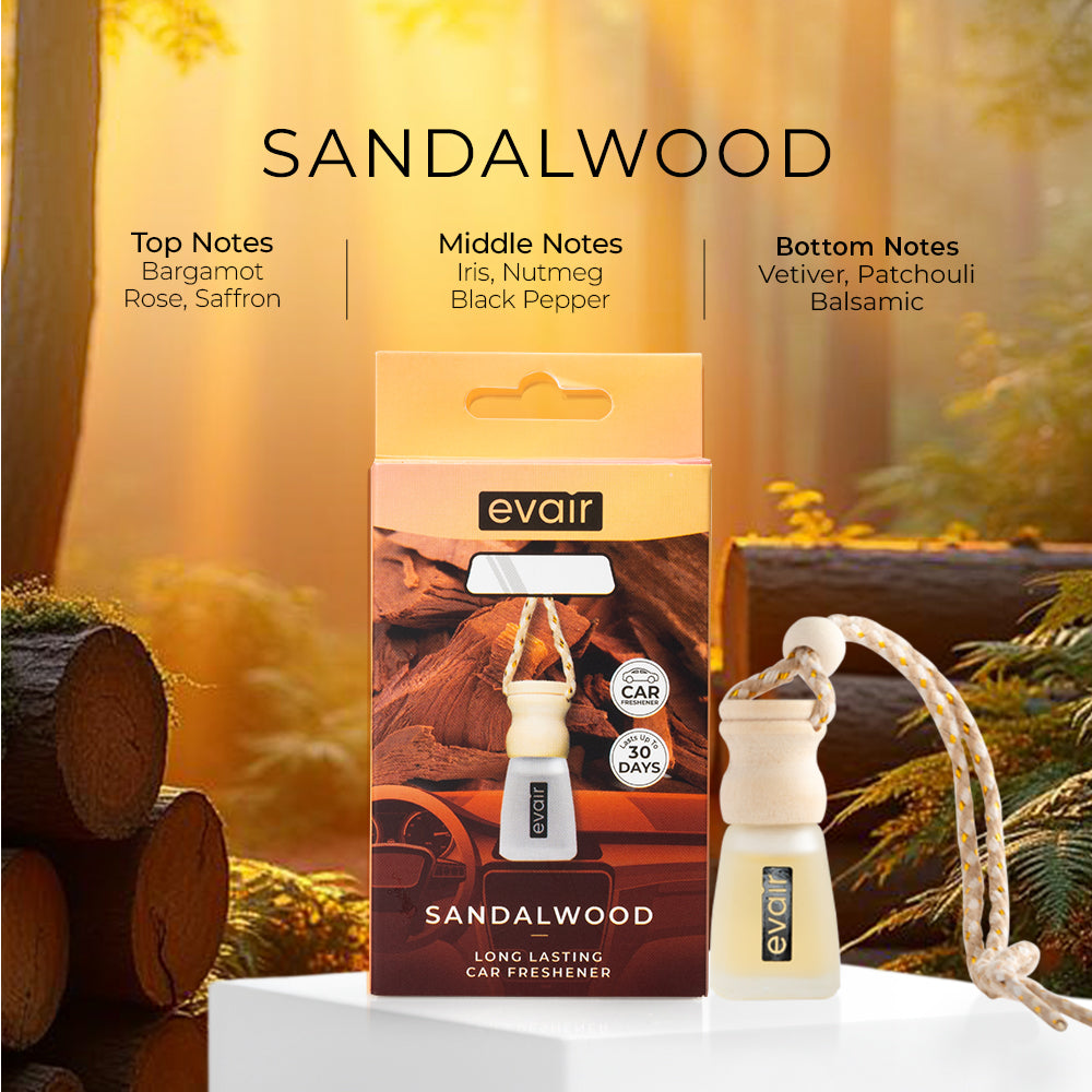 EVAIR Hanging Car Air Freshener | made with 100% Essential Oils| Premium Collection
