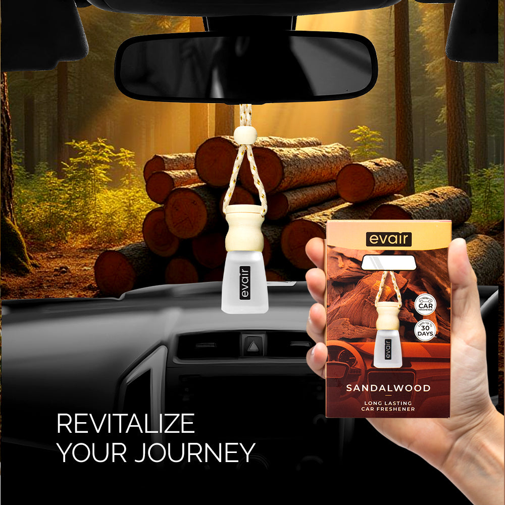 EVAIR Hanging Car Air Freshener | made with 100% Essential Oils| Premium Collection