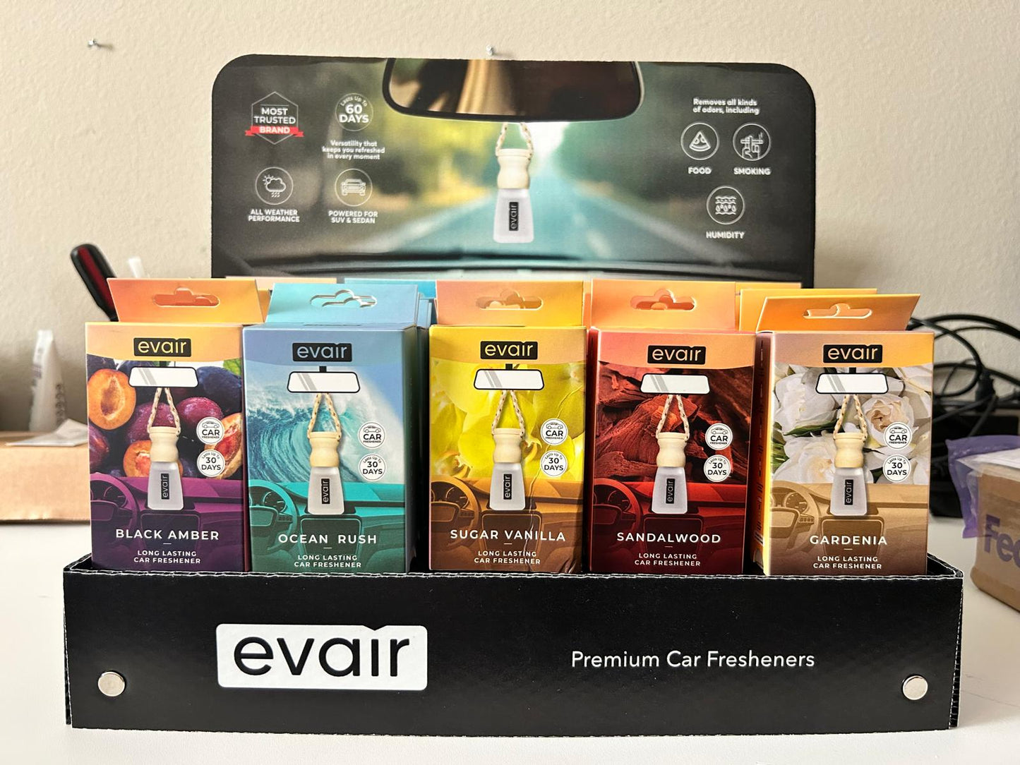 Evair Car Freshener Retail Store Display - 25 units assortment