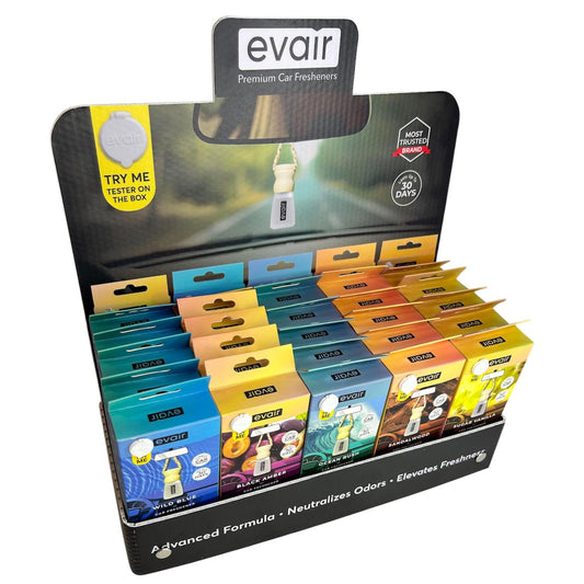 Evair Car Freshener Retail Store Display - 25 units assortment