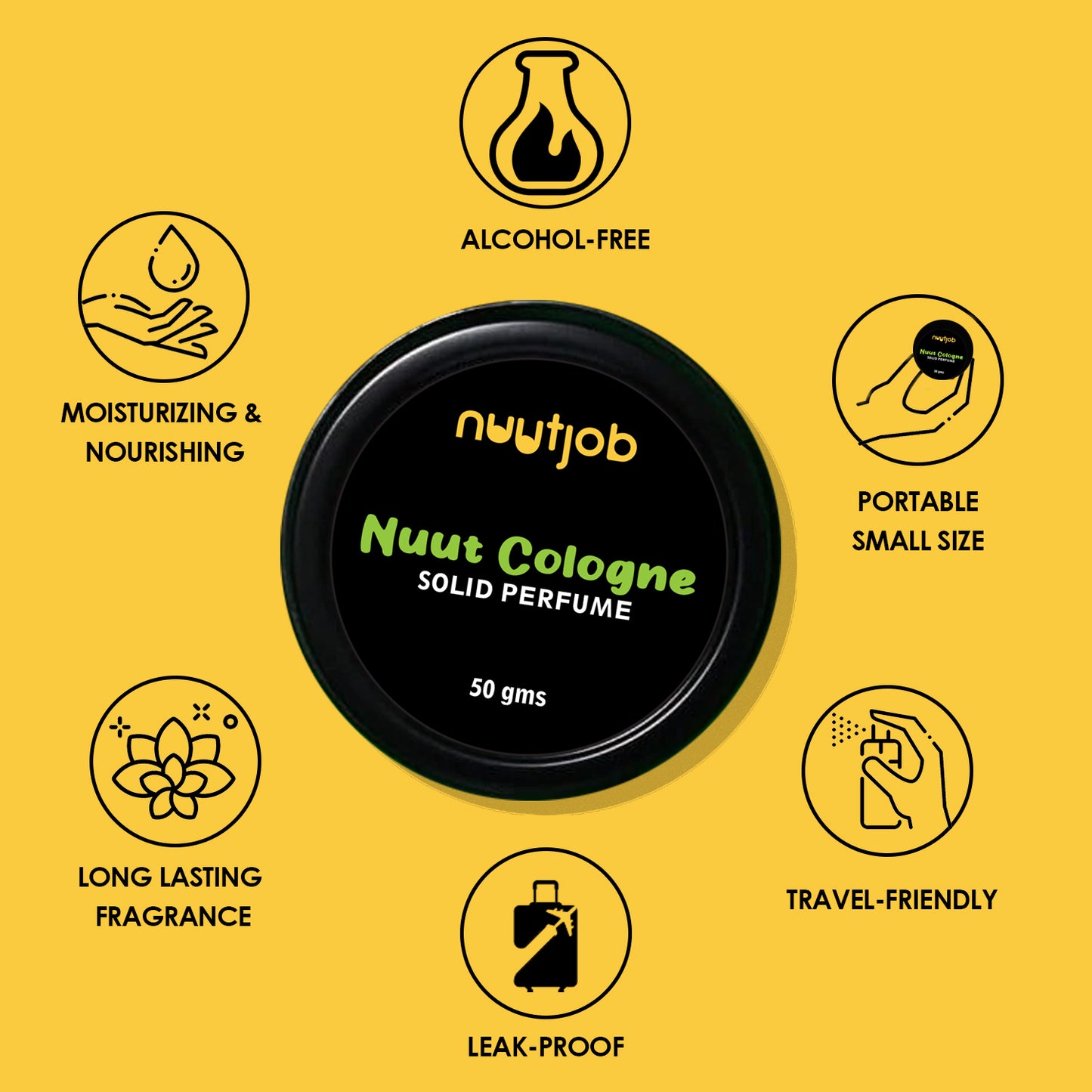 Buy Now Nuut Cologne Solid Perfume (50 gm) Online | Everest Health and Nutrition