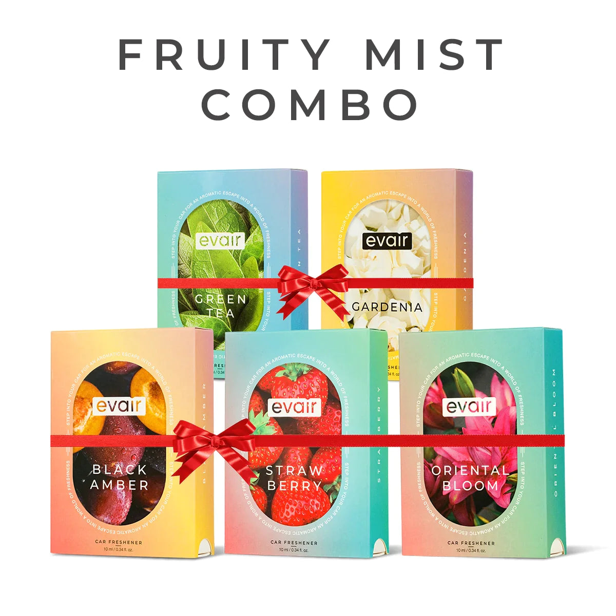 Evair Fruity Mist Car Freshener 5-in-1 combo