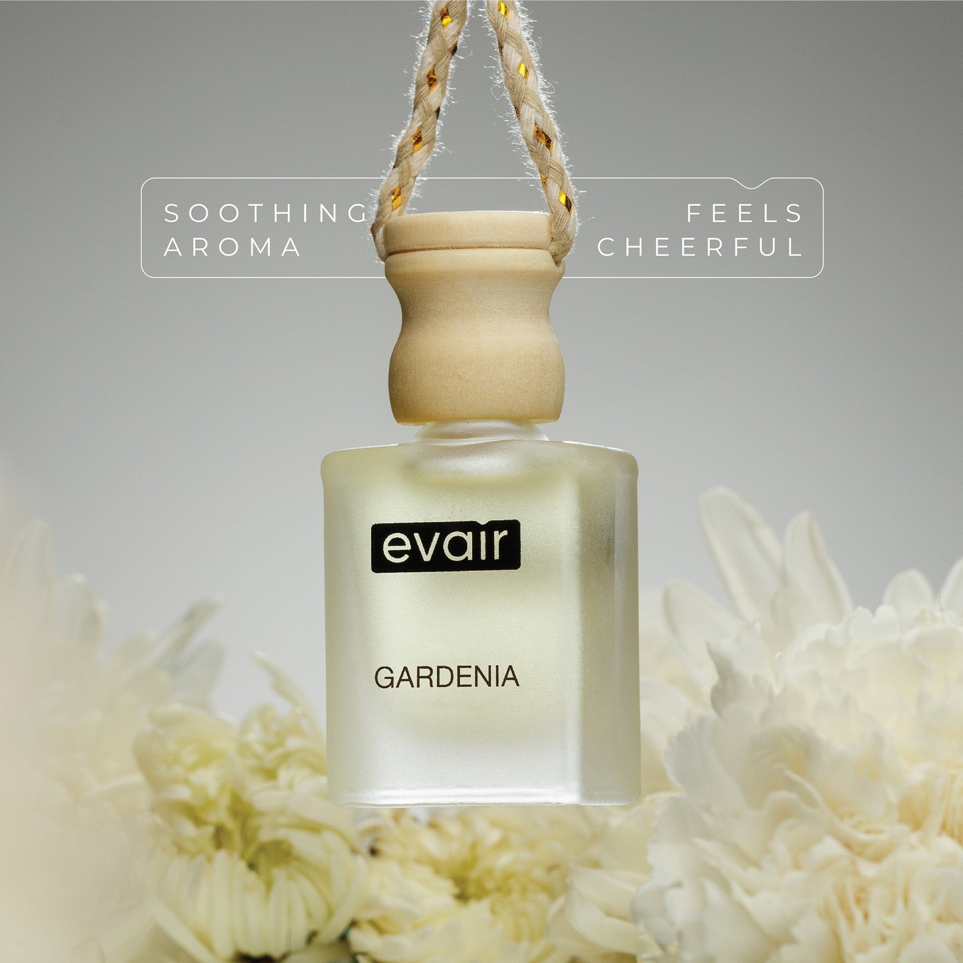 Evair Gardenai Car Perfume Glass Bottle wiith flowers