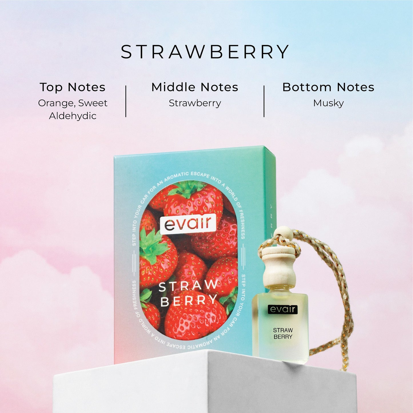 Different Notes of Evairs Strawberry Car Perfume