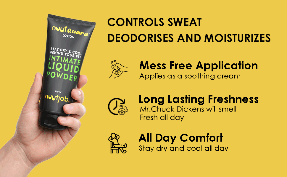 NuutGuard Lotion - Anti-Chaffing Liquid Powder to keep your skin dry and sweat free (100 ml)