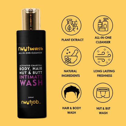 Nuutwash All in one cleanser with activated charcoal and enriched with essential oils (200 ml)