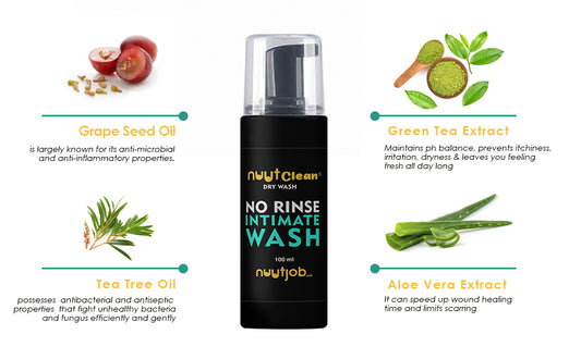 Nuutclean Dry Wash - Rinse Free Formula to refresh your skin in the jiffy (100 ml)