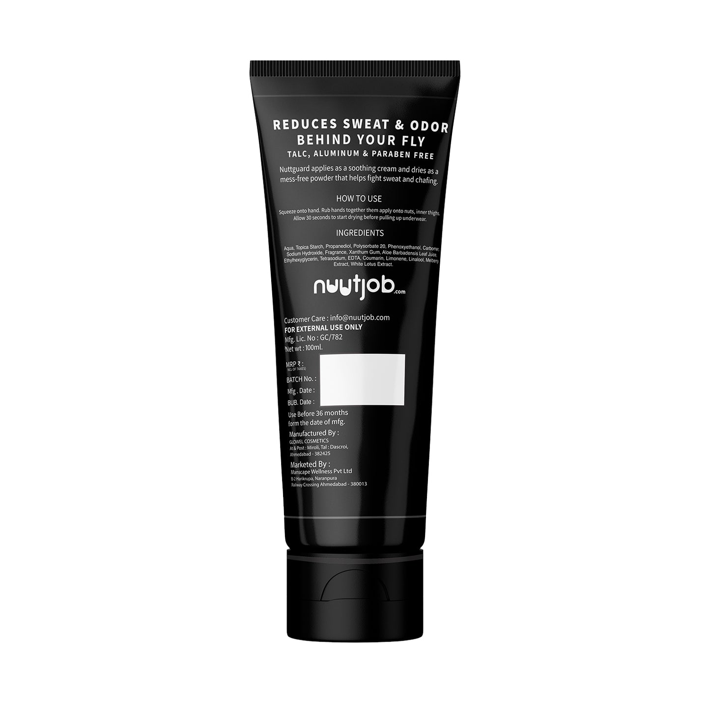 NuutGuard Lotion - Anti-Chaffing Liquid Powder to keep your skin dry and sweat free (100 ml)