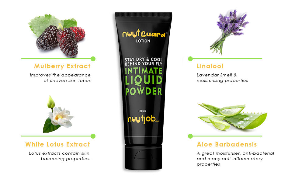 NuutGuard Lotion - Anti-Chaffing Liquid Powder to keep your skin dry and sweat free (100 ml)