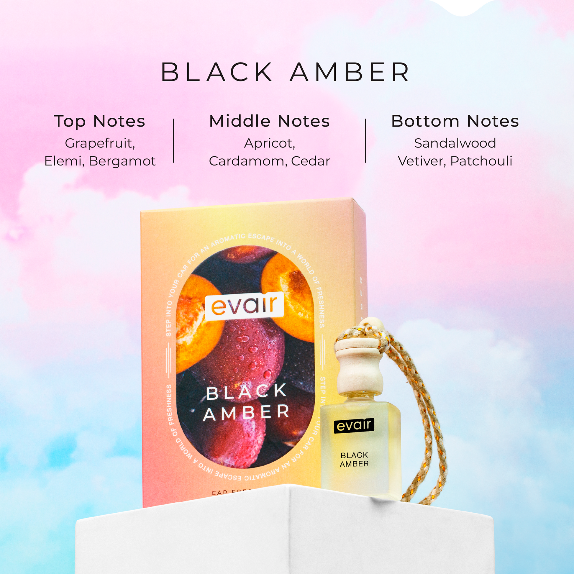Different Notes of Evairs Amber Car Air Freshener