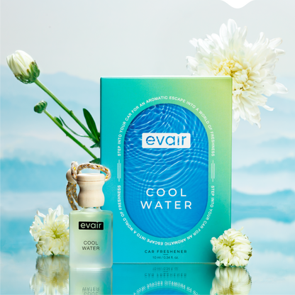 Evair Cool Water Car Perfume with Flowers on side