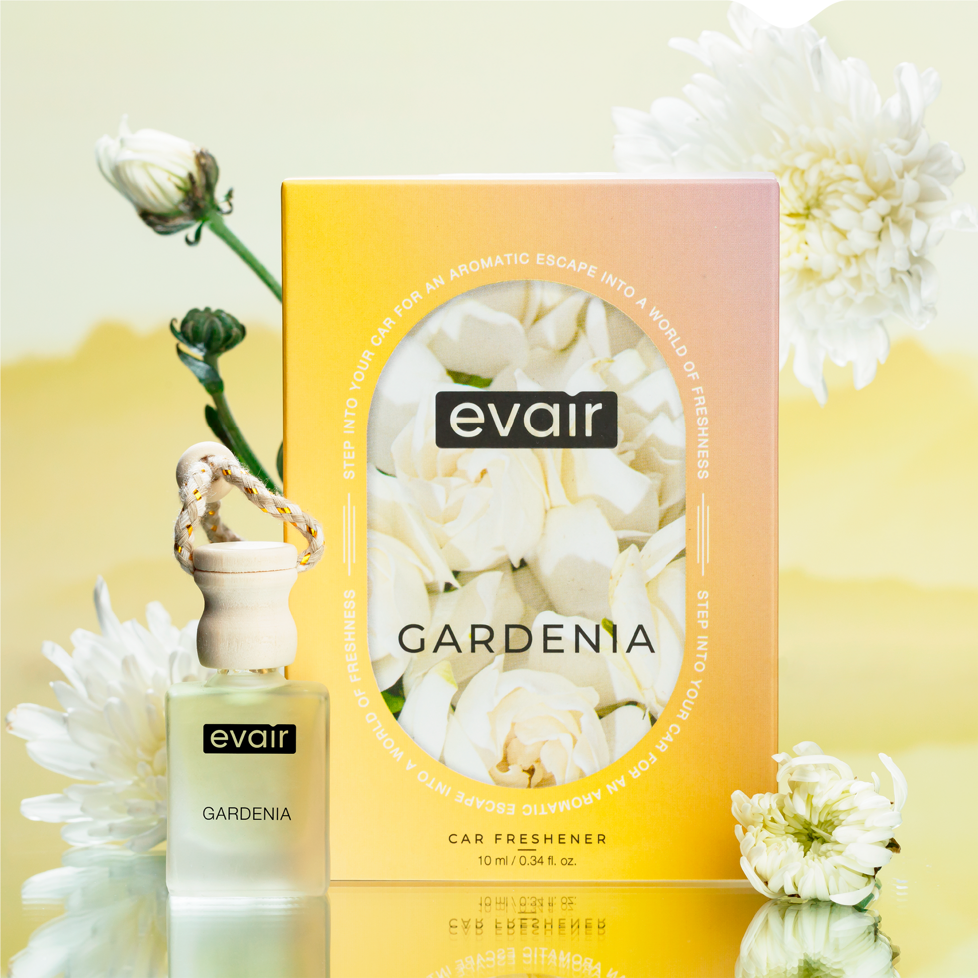 Evair Gardenia Car Perfume with Gardenia Flower