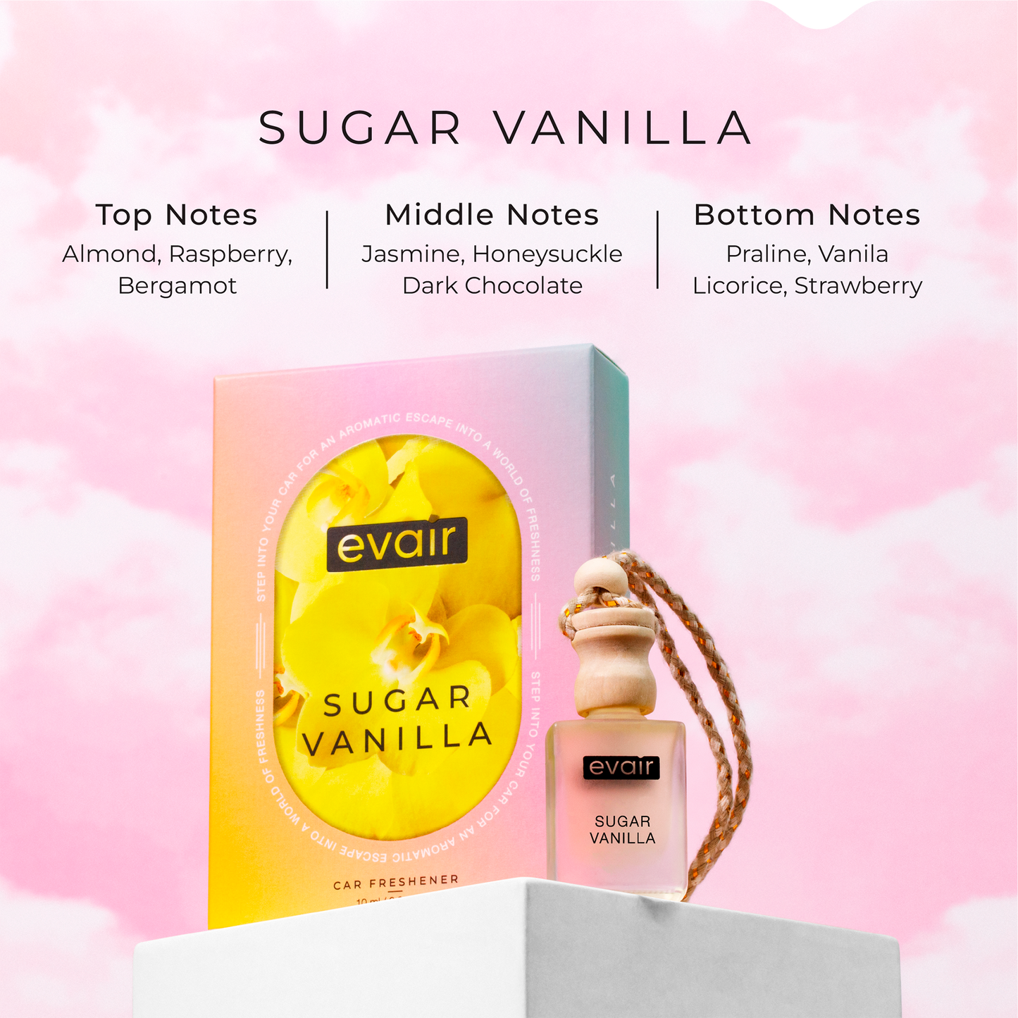 Different Notes of Evairs Vanilla Car Air Freshener