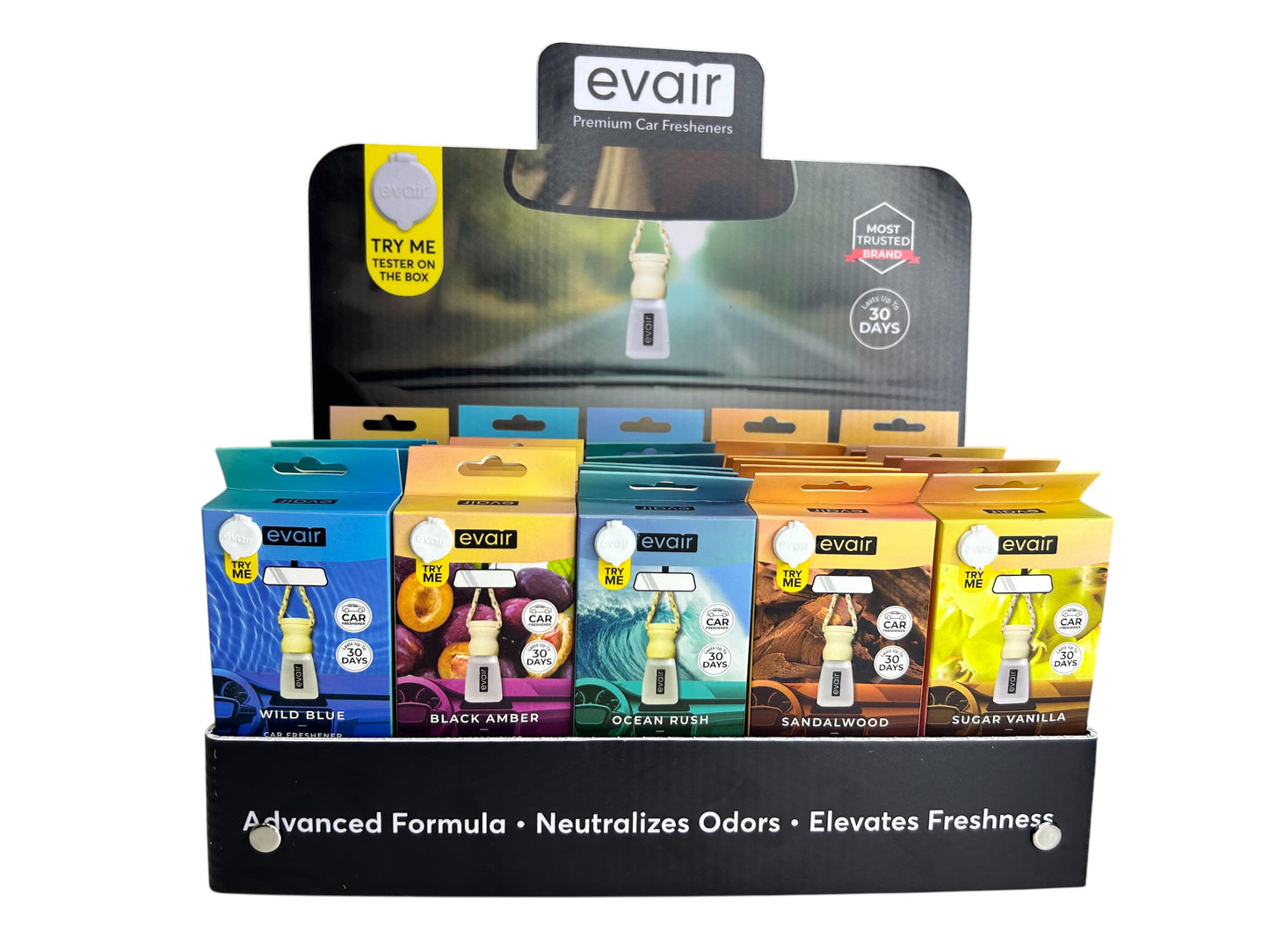 Evair Car Freshener Retail Store Display - 25 units assortment