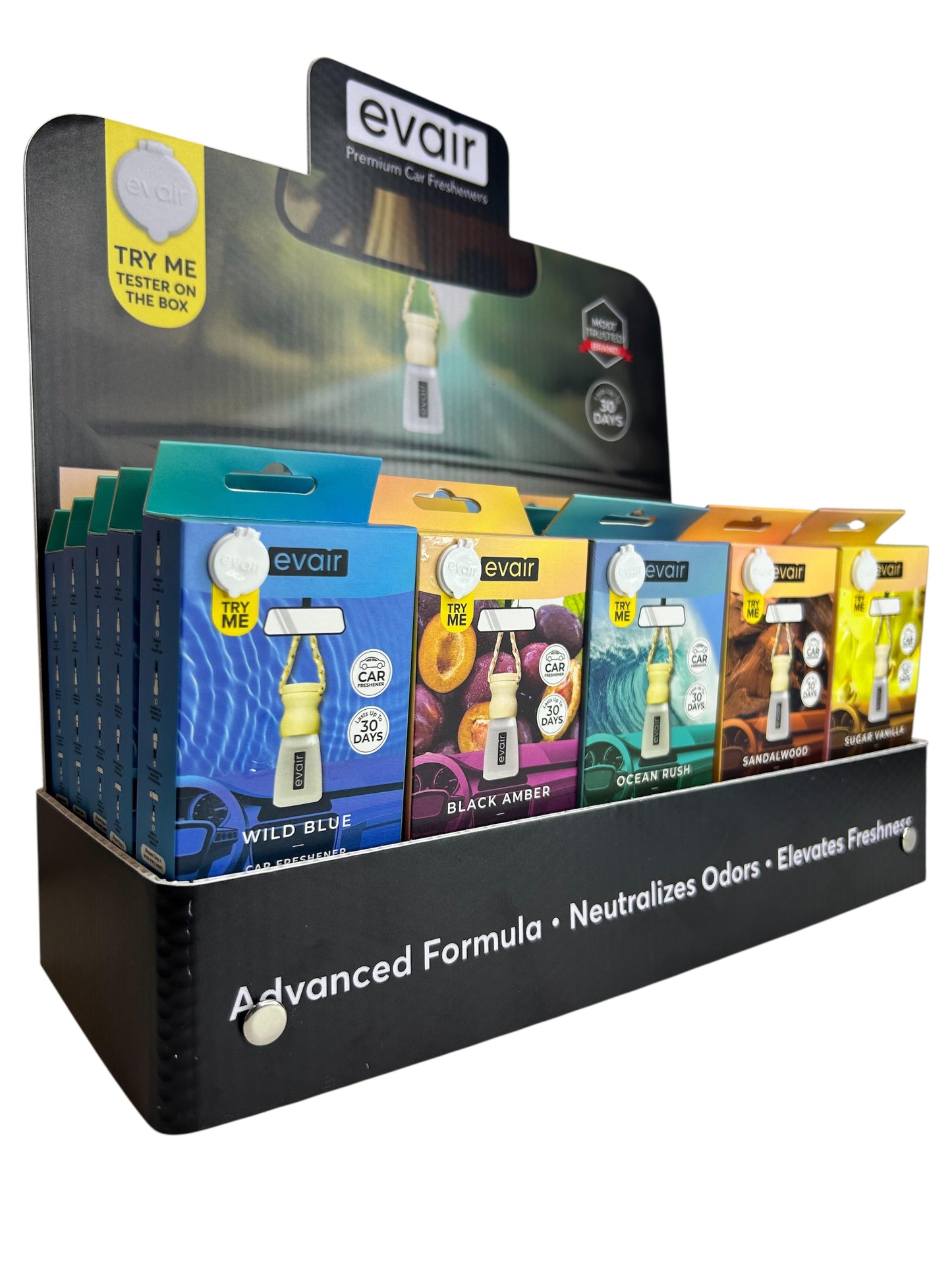 Evair Car Freshener Retail Store Display - 25 units assortment